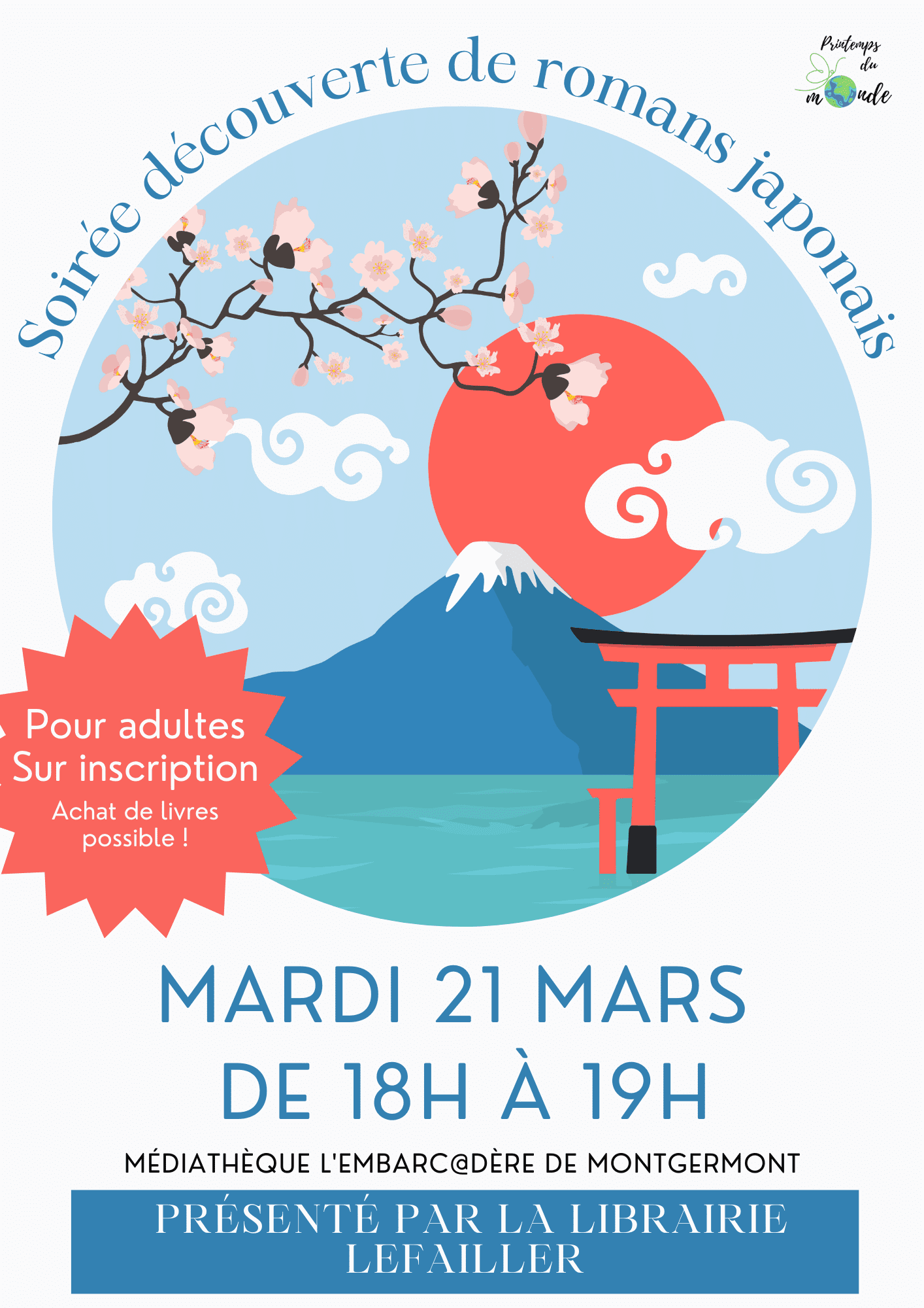 Découverte de romans japonais mardi 21 mars 18h